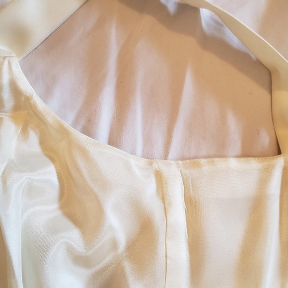 Off-white sheath dress prom bridal bridesmaid 6P - Picture 7 of 11